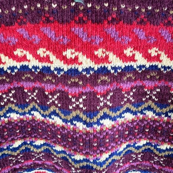 Vintage Chenille Floral Embroidered Coastal Grandmother Garden Tapestry Sweater - Picture 4 of 5